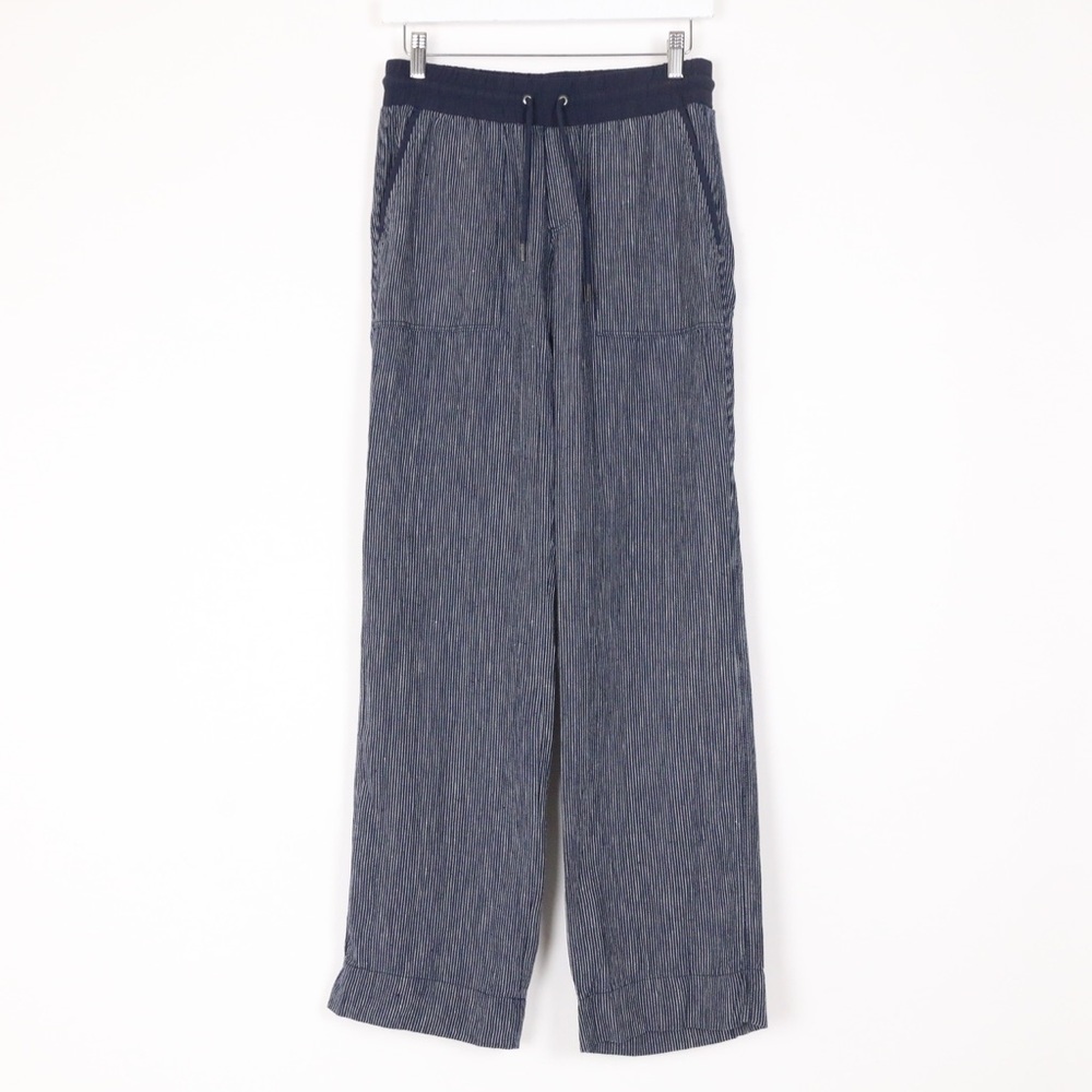Athleta Bali Linen Stripped Ankle Pants